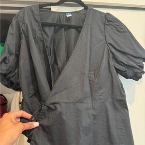 Old Navy Black Wrap Blouse